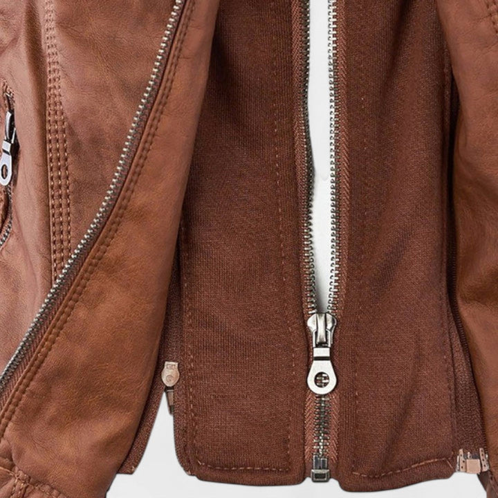 LA VENECIA | Laura™- Chaqueta Moderna de Piel Sintética con Capucha