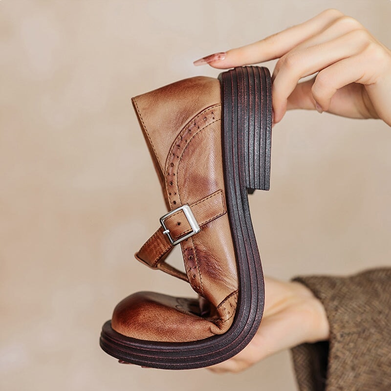 LA VENECIA | María™ - Elegantes Mary Janes de Cuero