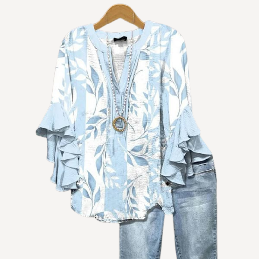 LA VENECIA | Marta™ - Blusa Vintage con Estampado de Flores