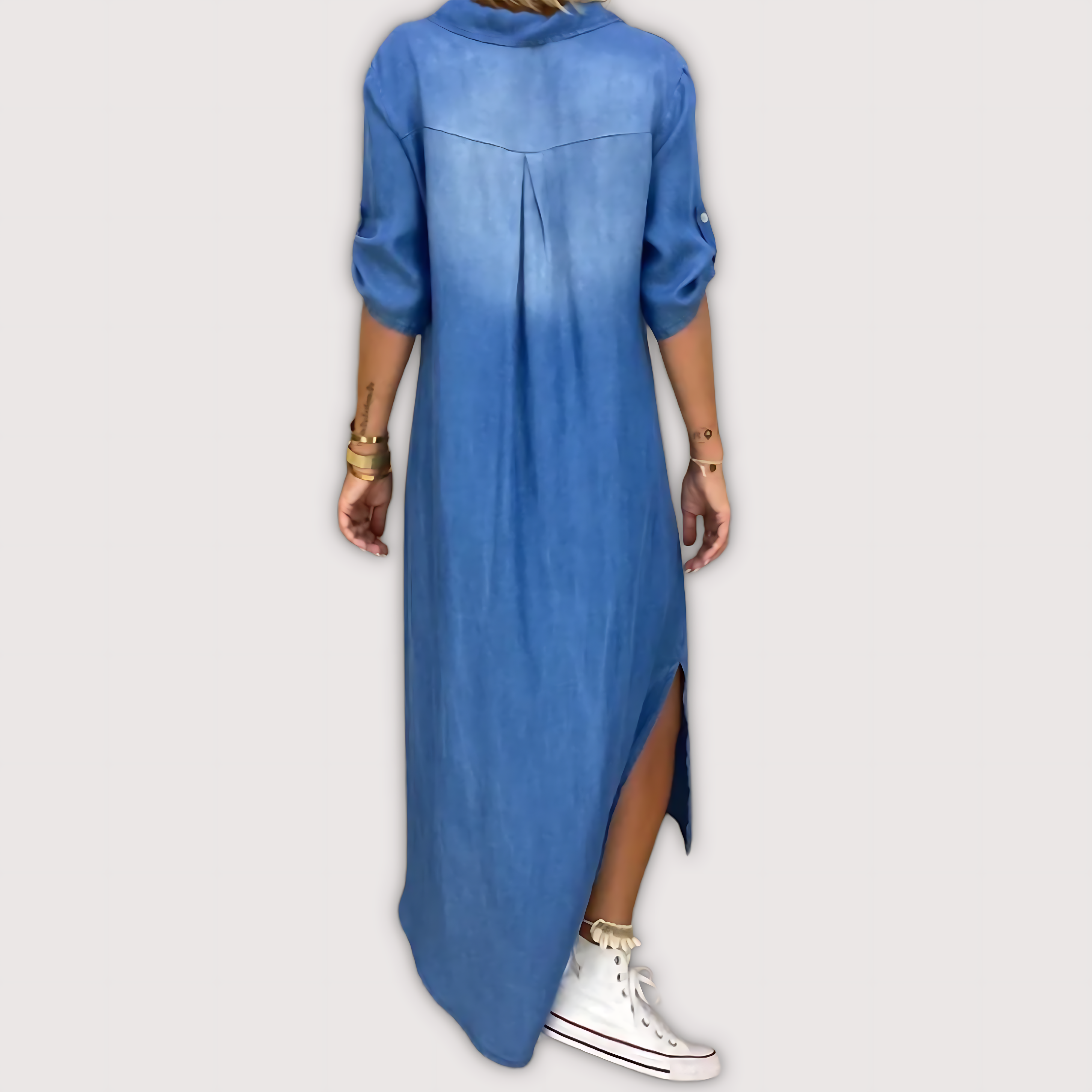 Lea™ | Vestido Largo con Abertura Lateral