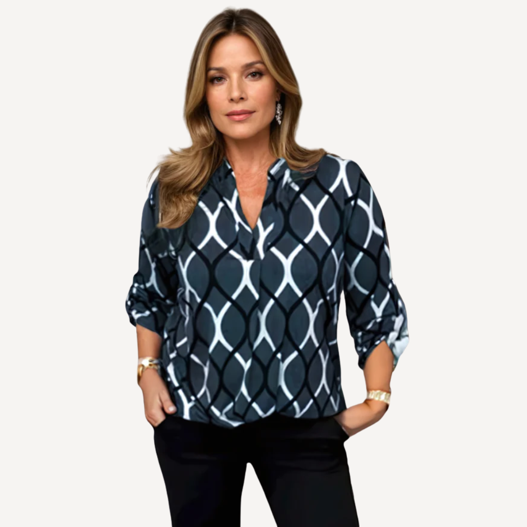 LA VENECIA | Victoria™ - Blusa Casual con Mangas Largas y Estampado Elegante