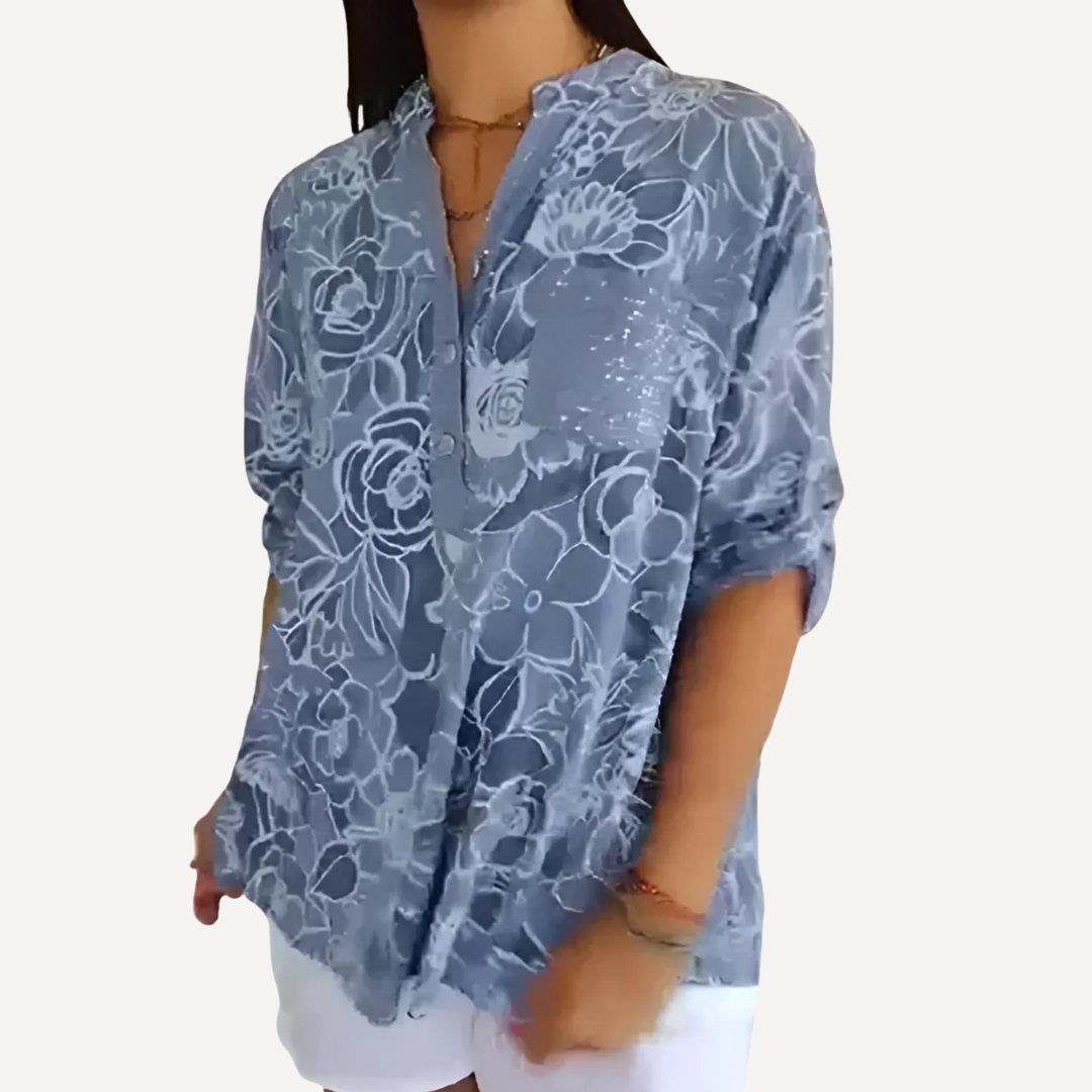 LA VENECIA | Olga™ - Blusa Estampada con Botones