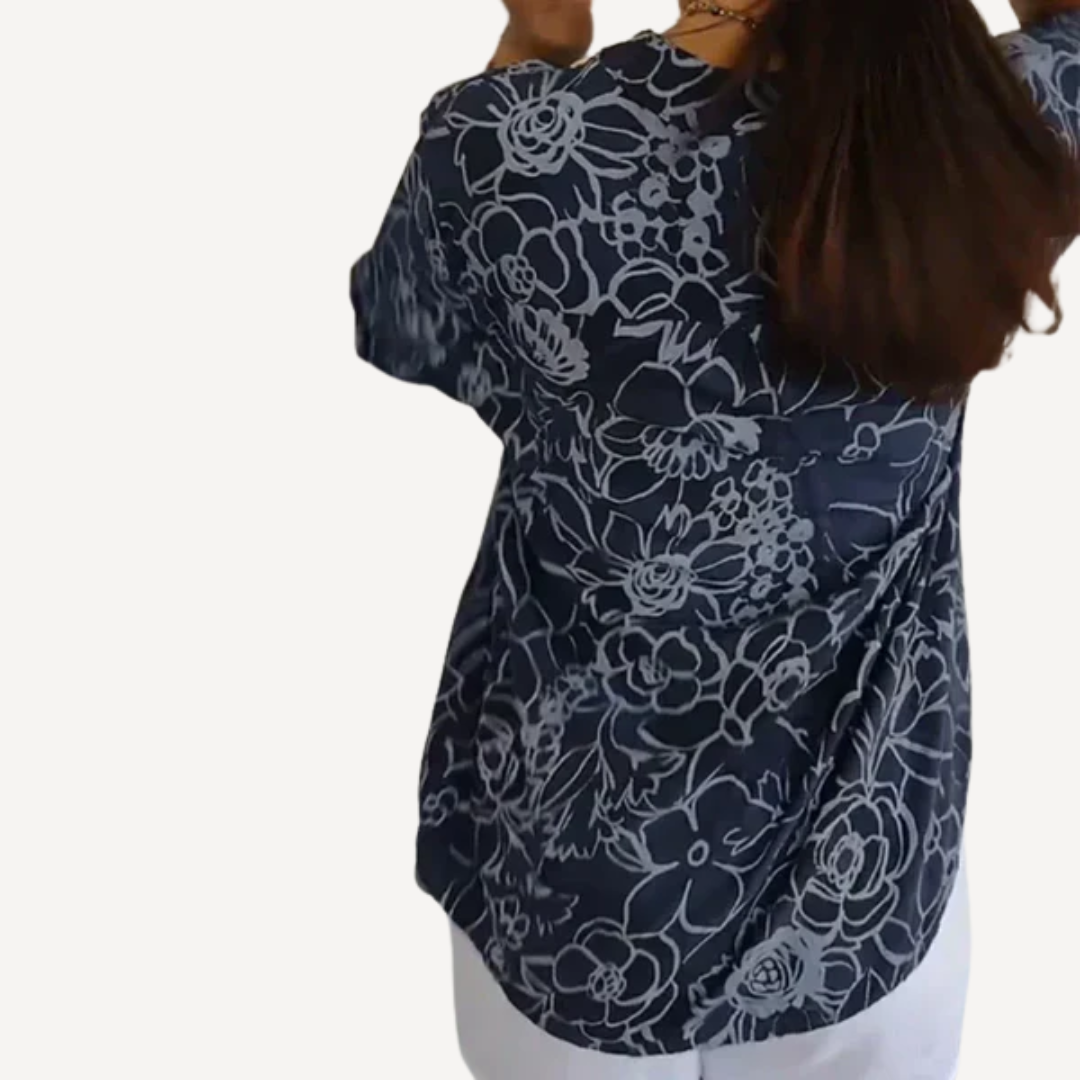 LA VENECIA | Olga™ - Blusa Estampada con Botones