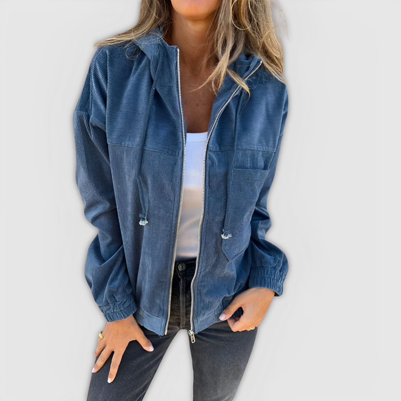 LA VENECIA | Laia™ - Chaqueta de Pana con Capucha y Cremallera
