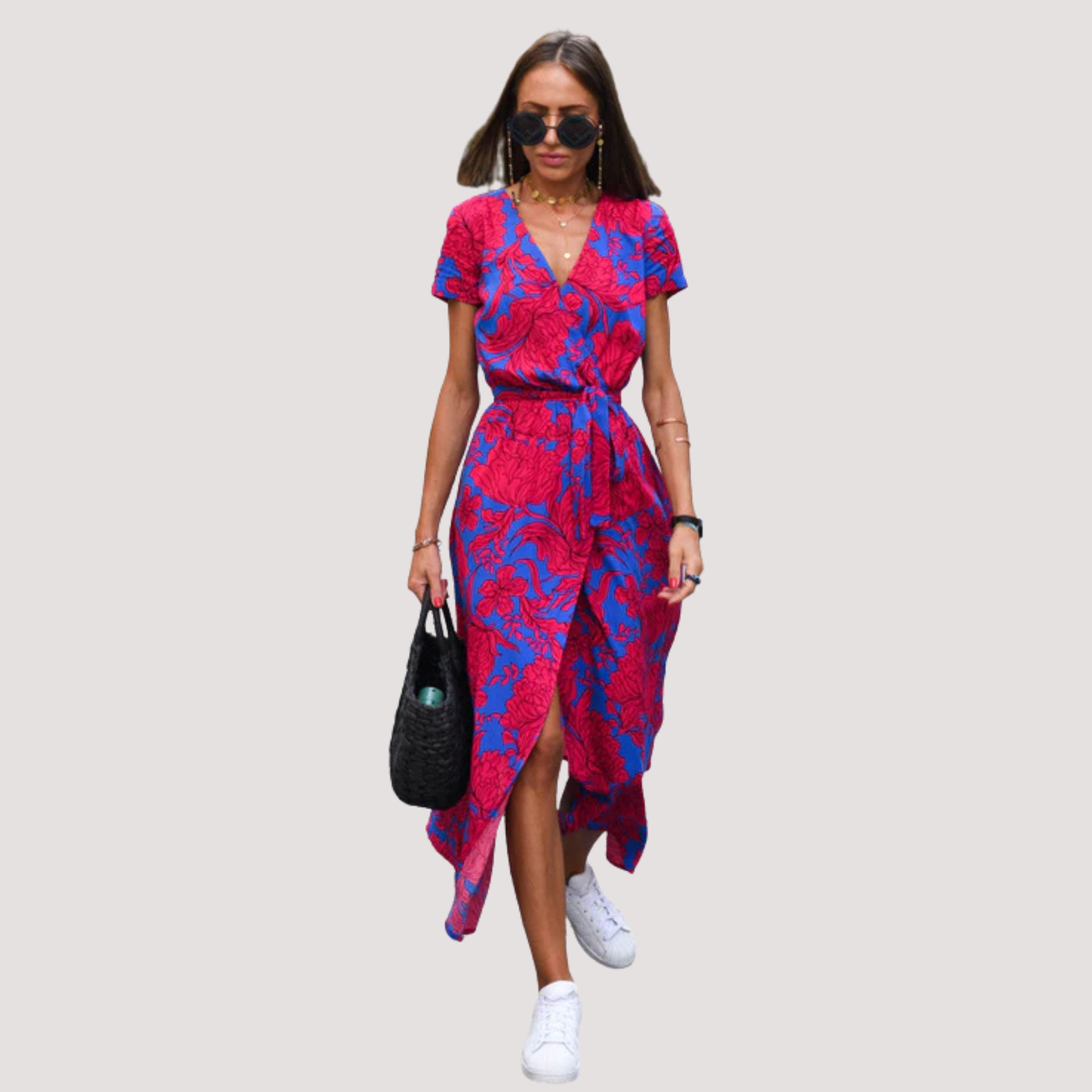 LA VENECIA | Aina™ - Vestido Midi Cruzado Floral