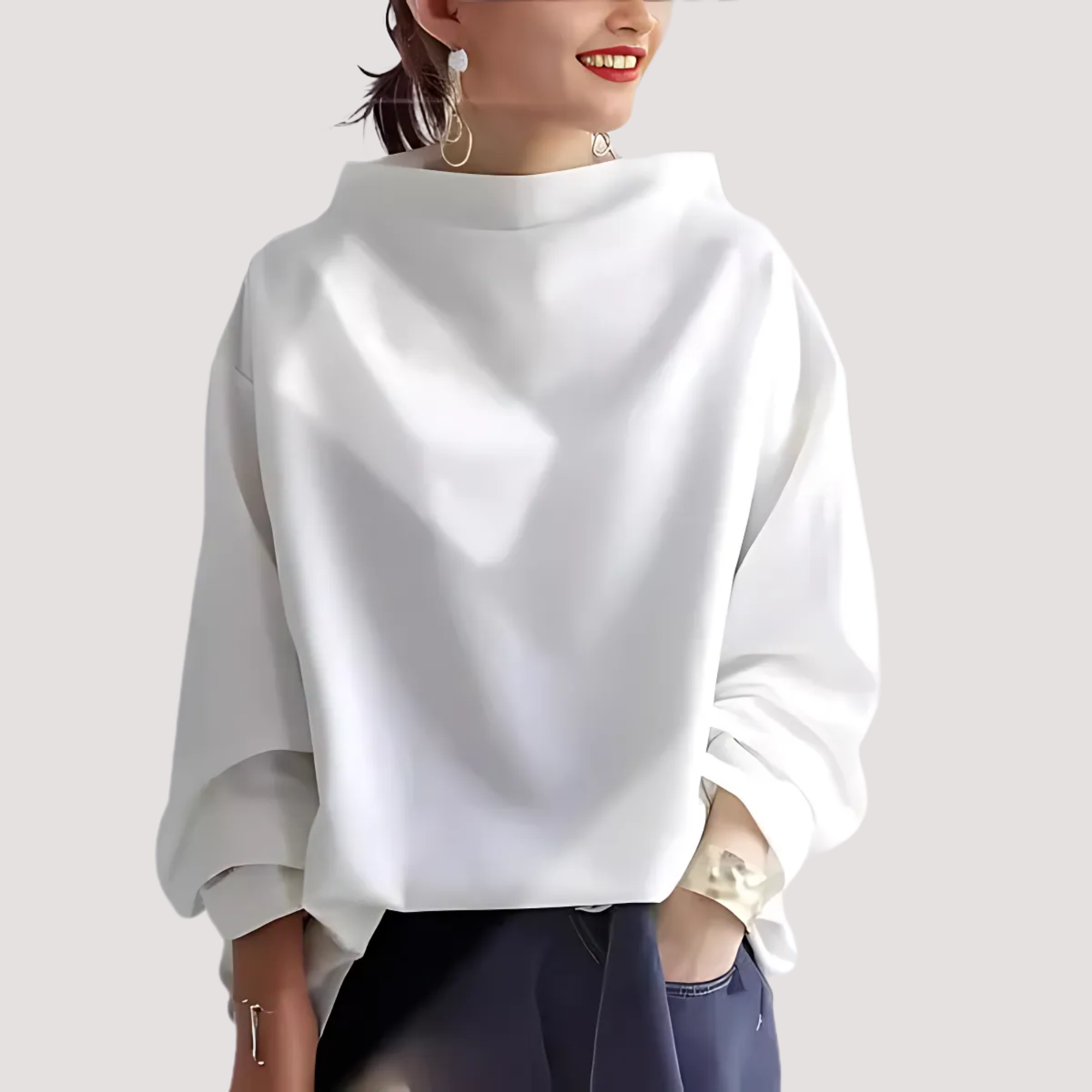 LA VENECIA | Belén™ - Blusa de Punto Suave de Cuello Alto