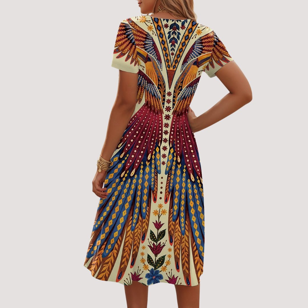 LA VENECIA | Noelia™ – Vestido Corto de Verano con Estampado Moderno