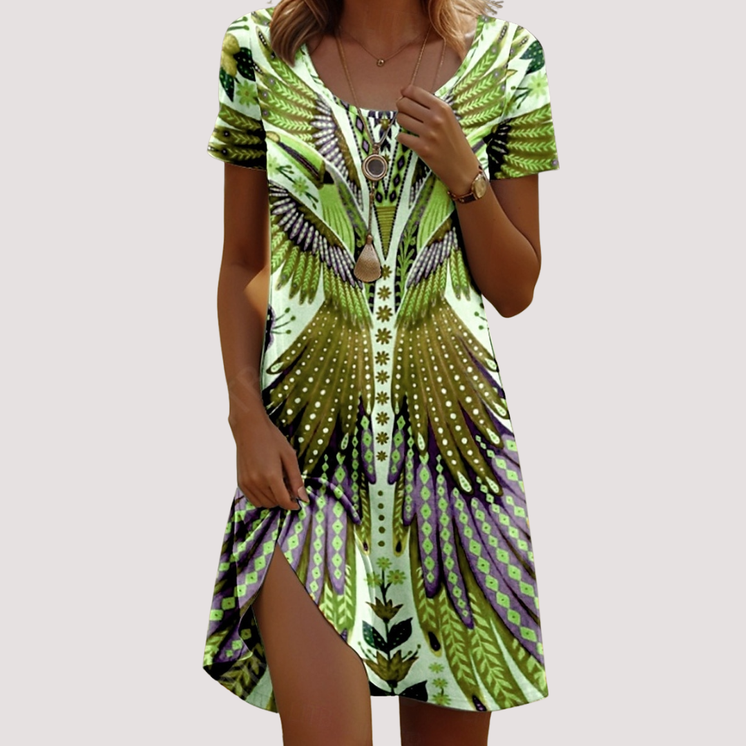 LA VENECIA | Noelia™ – Vestido Corto de Verano con Estampado Moderno