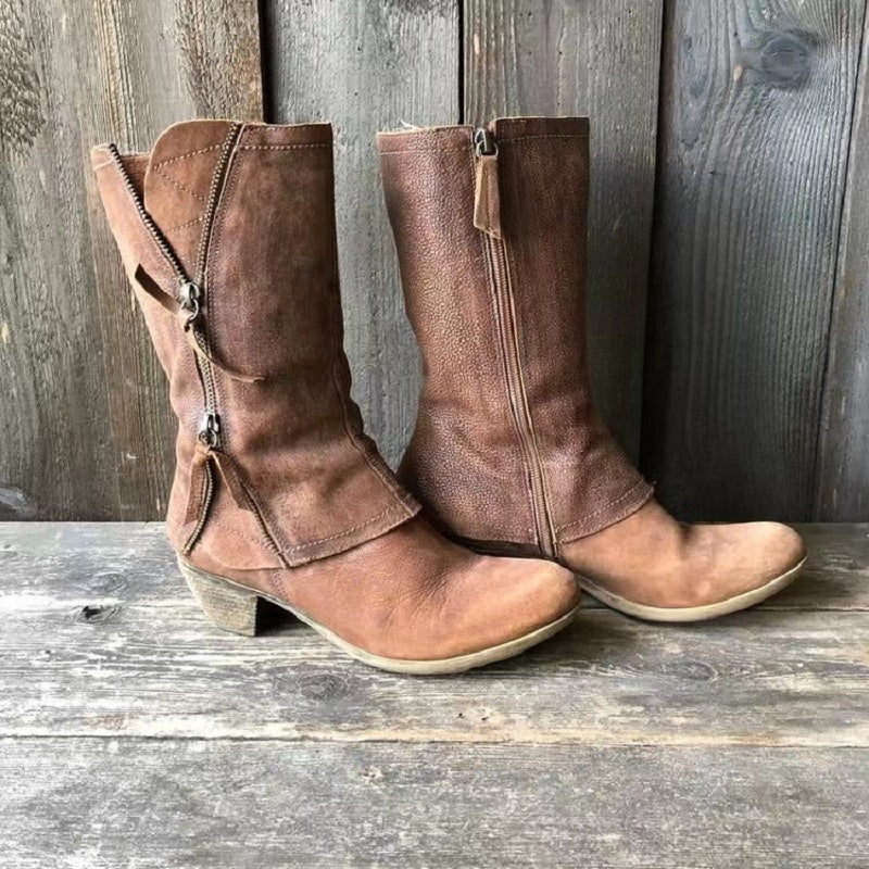 LA VENECIA | Amparo™ - Botas Vaqueras de Invierno para Mujer con Forro Cálido y Tacón