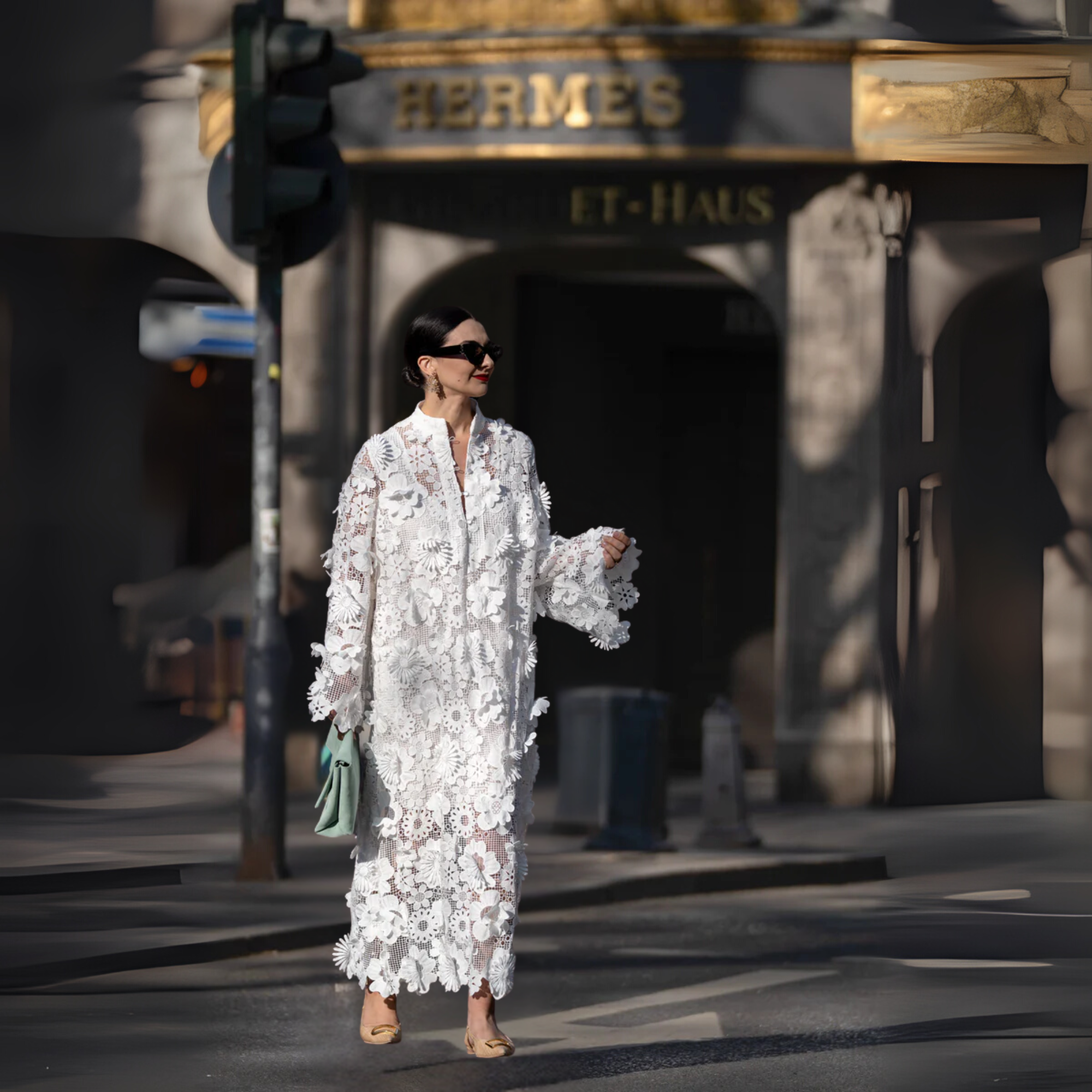 LA VENECIA | Flor Blanca™ -  Elegante Vestido Blanco de Encaje